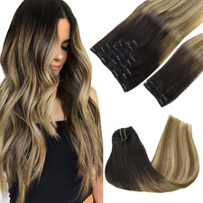 Clip in Hair Extensions Real Human Hair, Remy Human Hair Extensions Clip Ins for