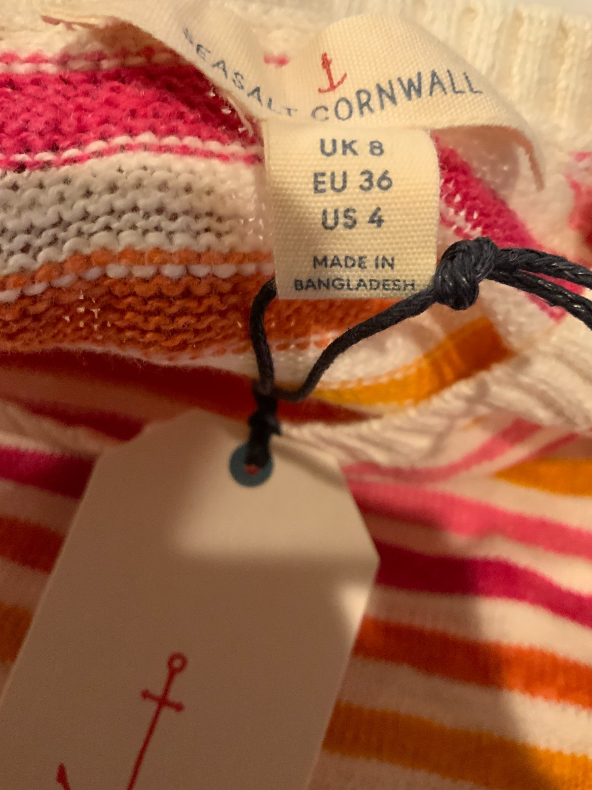 Seasalt Cornwall Knavock Jumper Stripe Sweater, Style# WM33357, Size 4, Tulip image 9
