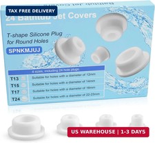 24 PCS Bathtub Jet Covers Silicone Hole Plug White Tube Plugs 4 Sizes Waterproof