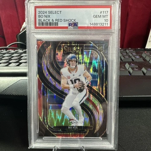 2024 PANINI SELECT BLACK & RED SHOCK #117 BO NIX ROOKIE RC PSA 10