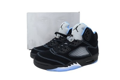 Nike Air Jordan 5 Retro Black Blue Men s High Top Basketball Sneakers