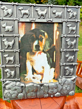 Puppy Dog Pewter Metal Picture Photo Frame Fits 3.5" X 5" Photo