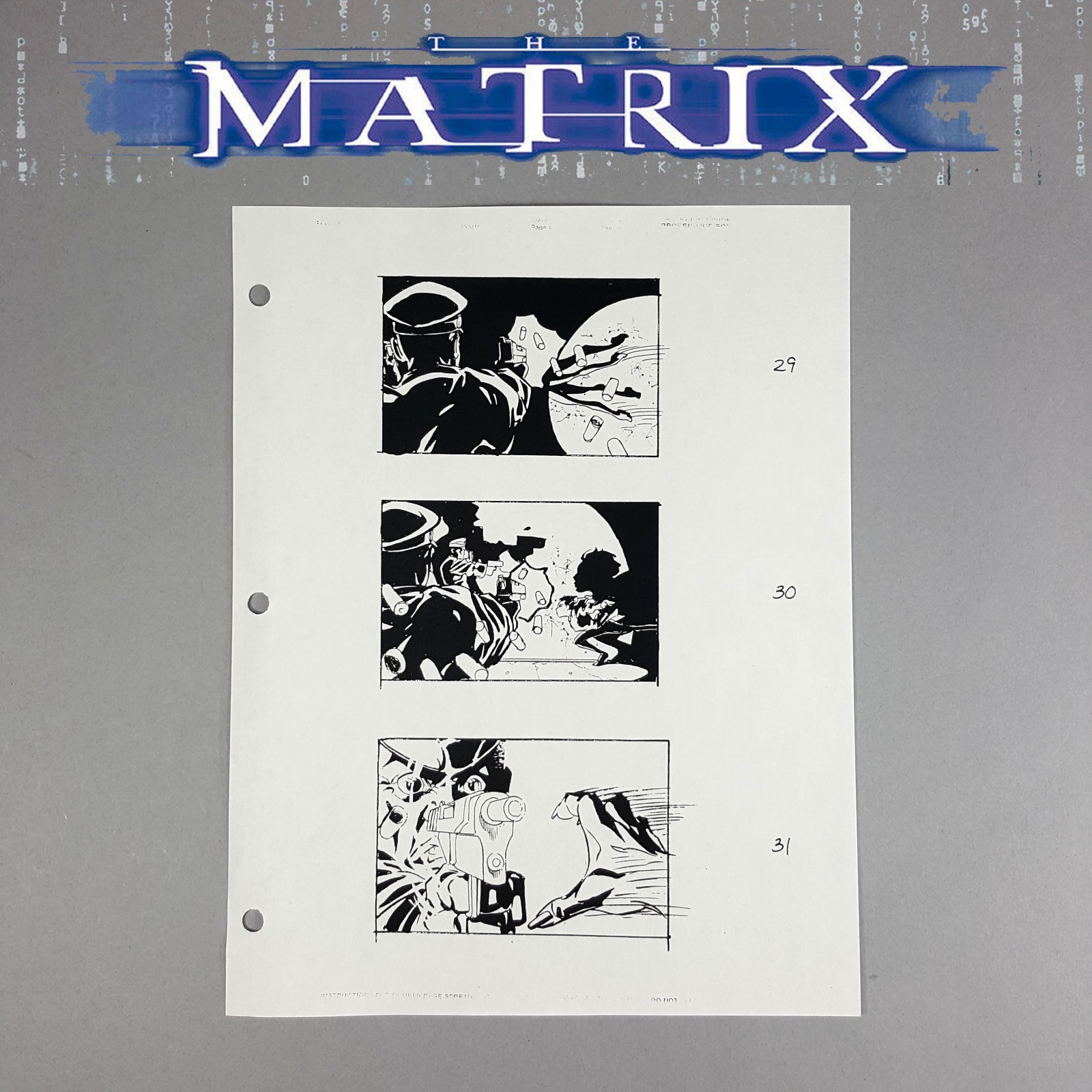 The Matrix Production Used Storyboard Trinity Chase 11 Movie Prop