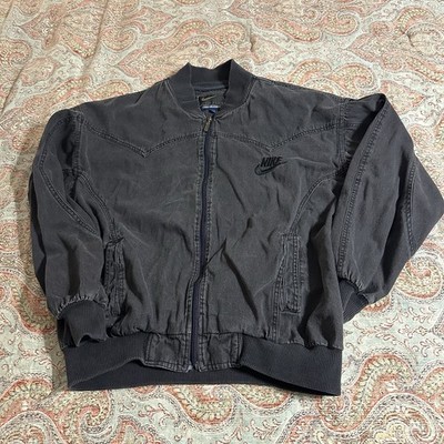 Vintage Swoosh By Nike Sportswear Black Denim Jacket Large