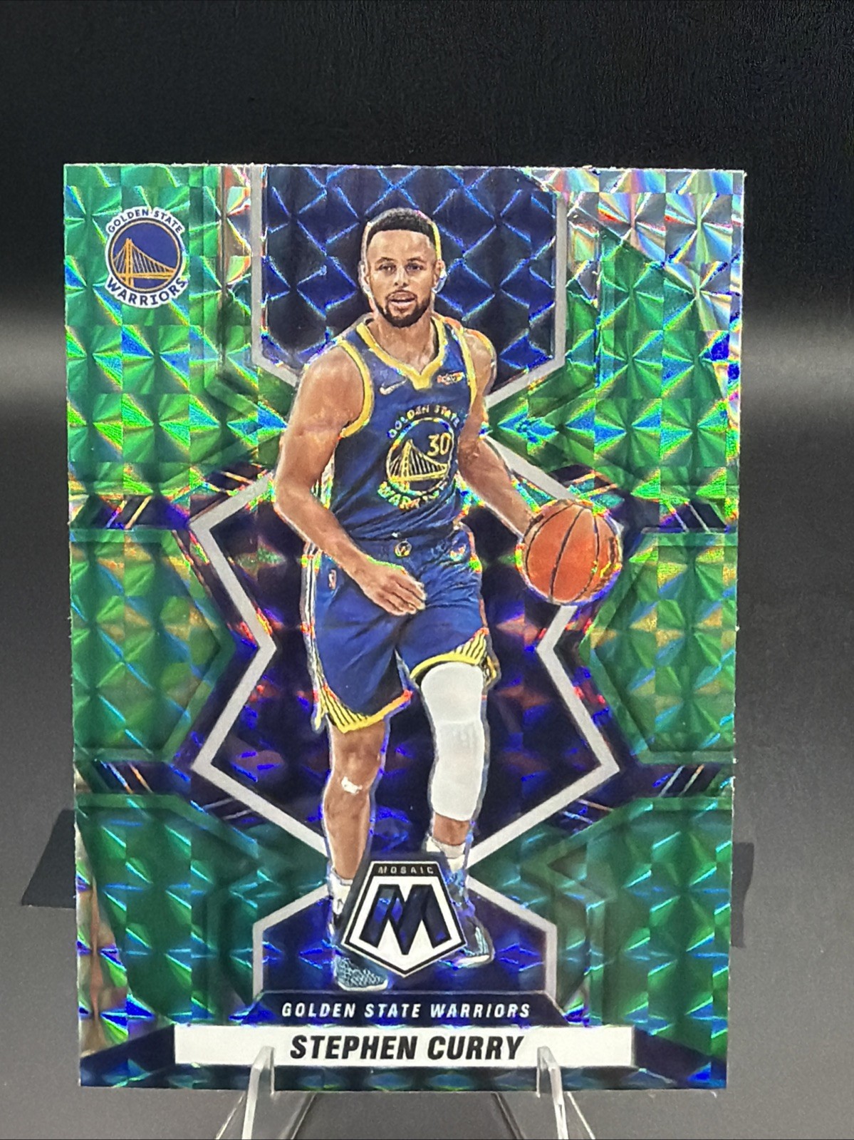 2021-22 Panini Mosaic - Stephen Curry #101 Green Mosaic Prizm