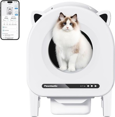 Pawstastic selbstreinigende Katzentoilette, 68 L extra groß automatisches Katzenstreu