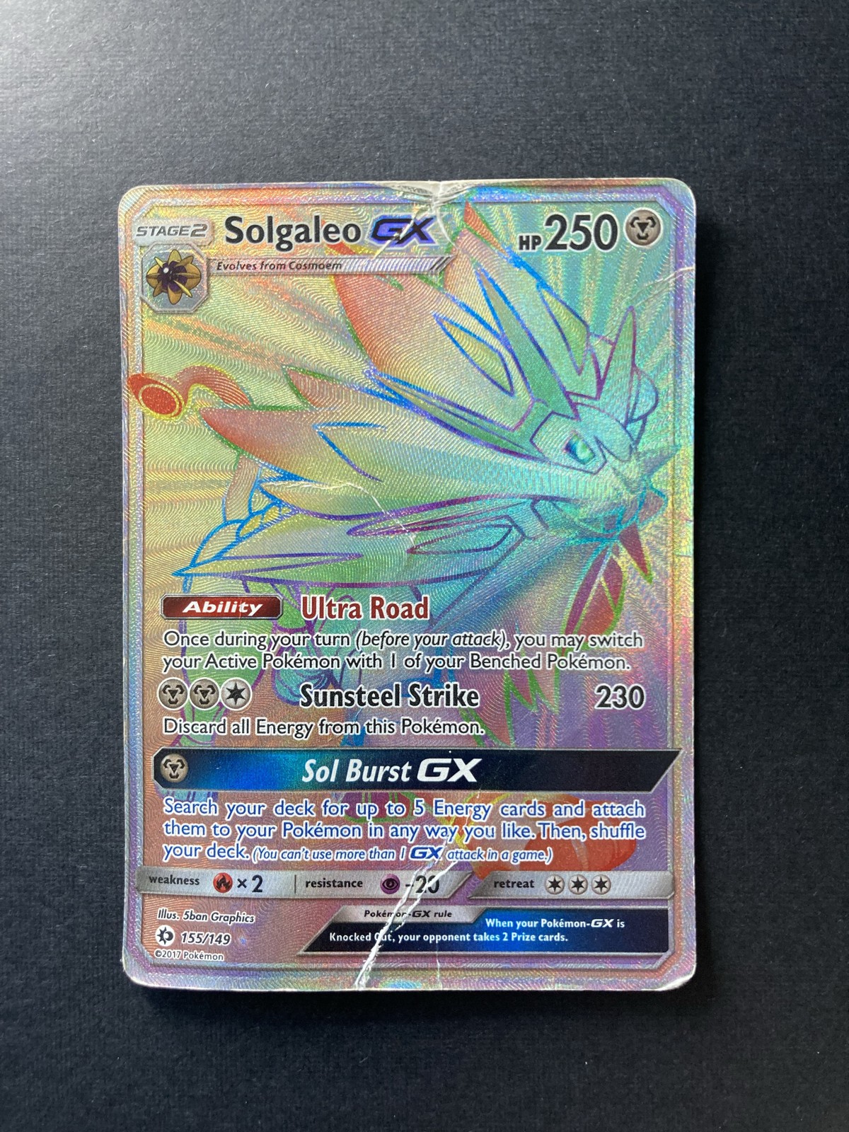 Solgaleo GX (Secret) 155/149 SM Base Set Holo (Please Read)