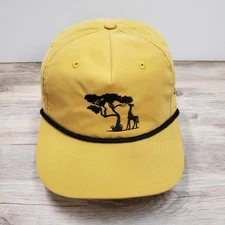 Ubuntu Life Hat Cap Snap Back Yellow Black Rope Embroidered Giraffe Safari Mens
