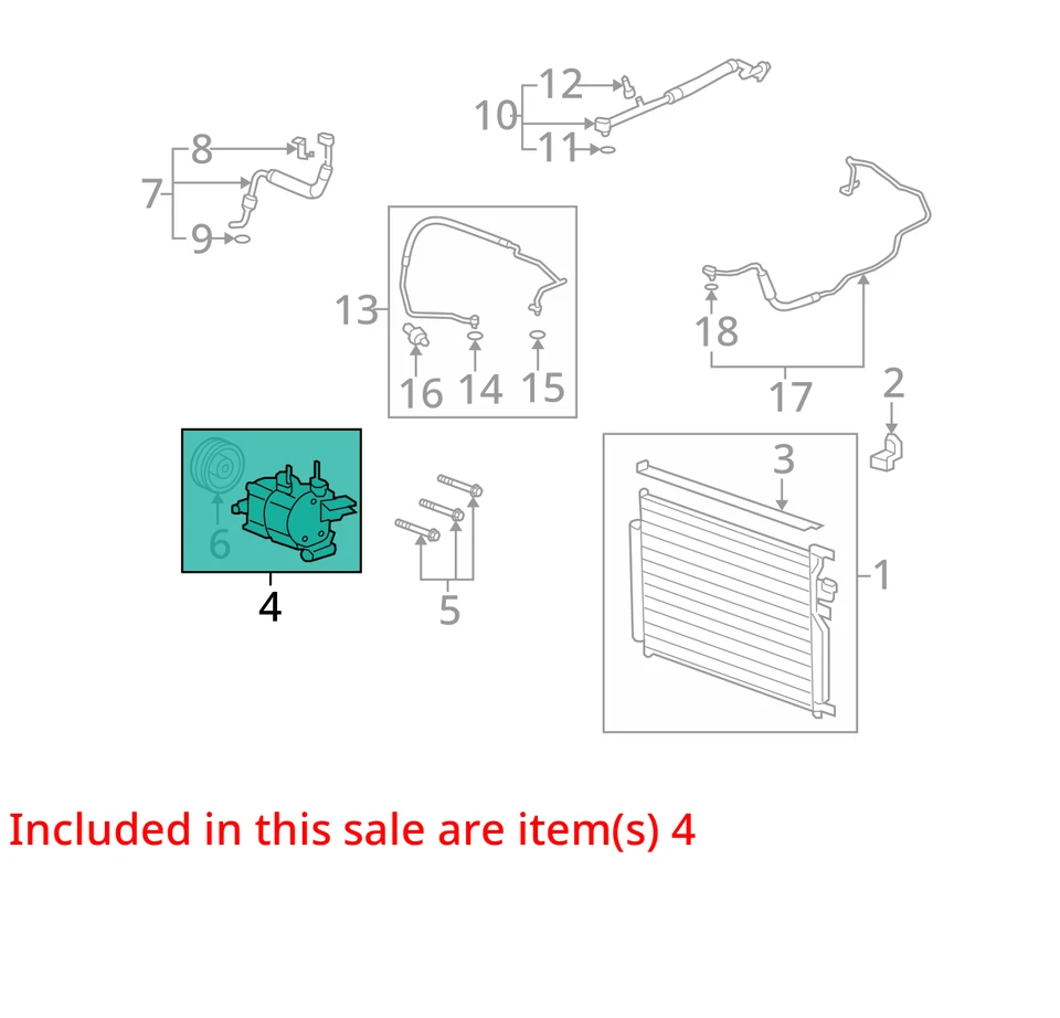 Compresor de aire acondicionado Saturn VUE 2008 aire acondicionado fabricante de equipos originales 68 k millas - LKQ408397714 Foto 4 de 4