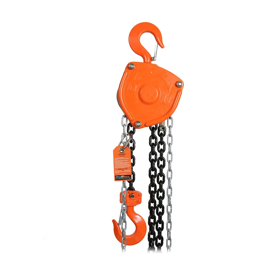 2200 lbs 1 ton 10 ft Manual Chain Hoist G80 Black Tempered Chain - Image 3 of 4