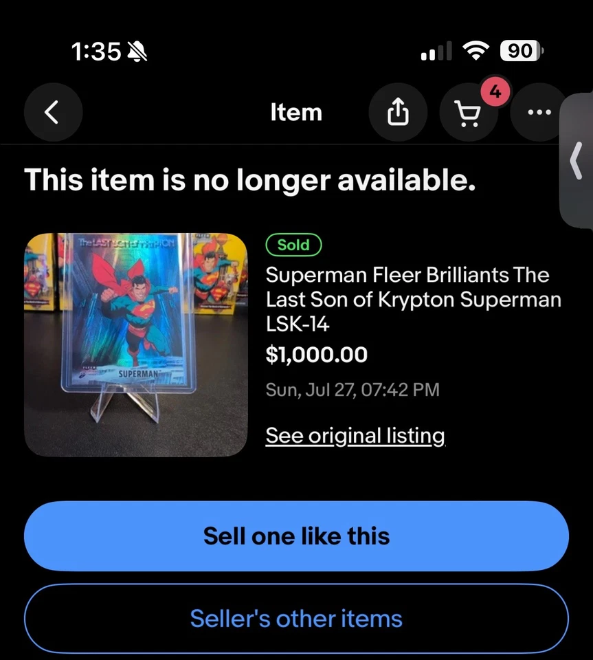 Superman The Last Son of Krypton Superman LSK-14 1:2880 pull rate - Image 4 of 4