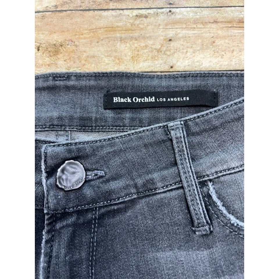 Pantalones Cortos Negros Orquídea Denim Envejecidos Negro Corte Estrella Talla 28 Foto 4 de 4