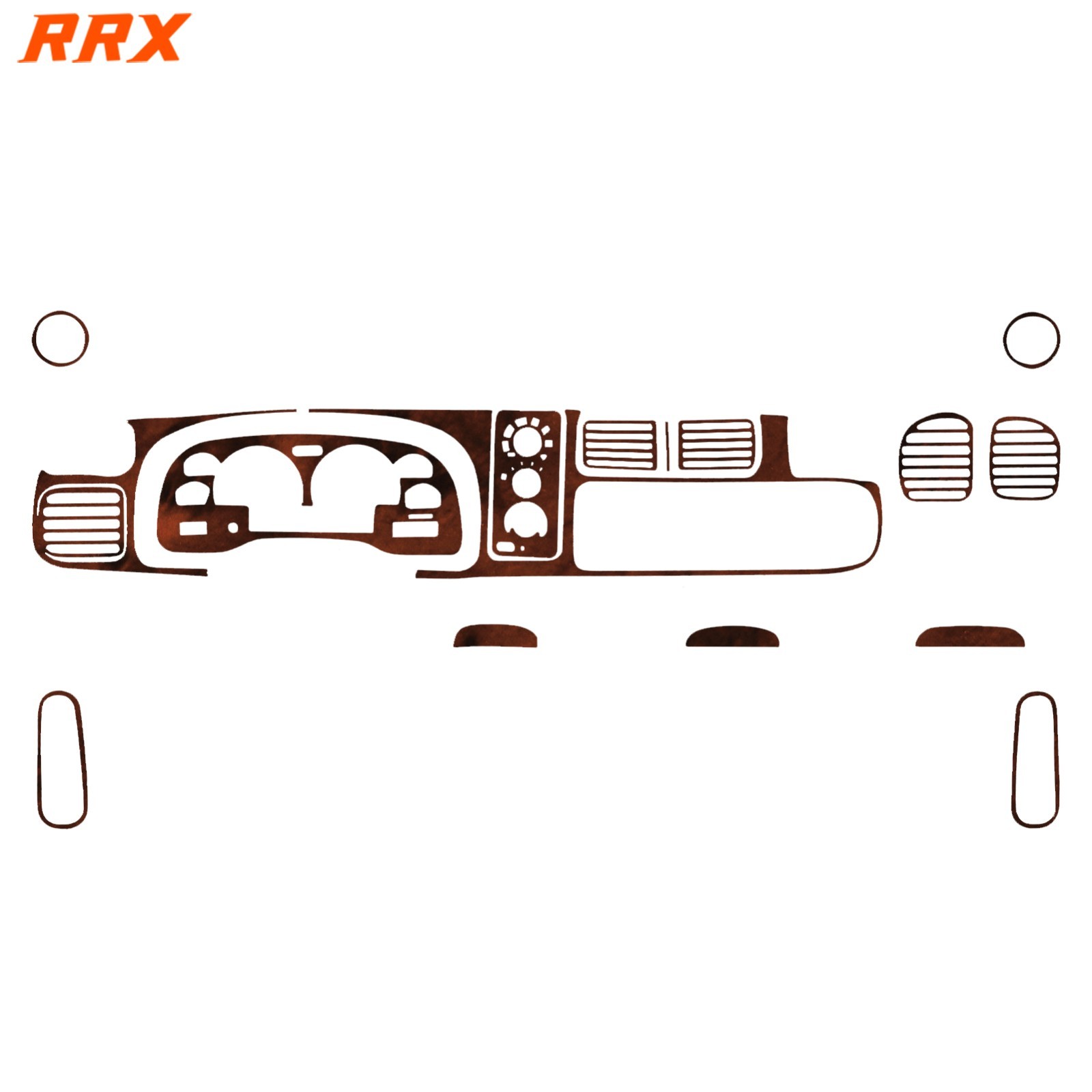 20Pcs Wood Grain Brown Interior Dash Trim Kits For Ram 1500 2500 3500 1998-2002