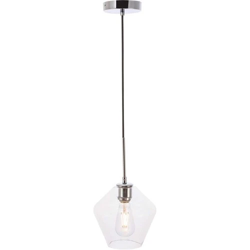 Living District Gene 1-Light Metal Pendant in Chrome and Clear Glass - Picture 5 of 9