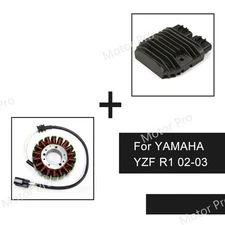 Arashi Stator Coil + Voltage Rectifier Regulator Kit For Yamaha YZF R1 2002 2003