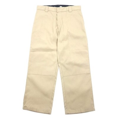 Dickies FLEX Double Knee Work Pants 36 Beige Cotton LOOSE FIT