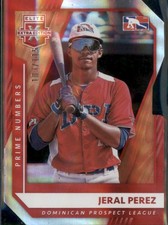 JERAL PEREZ #199 2021 Panini Elite Extra Edition Red Prizm Dominican Prospect Le