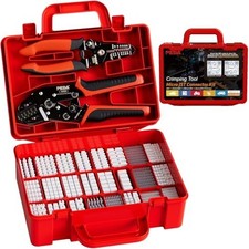 Crimping Tool Kit with 30 Types JST Connectors, Wire Strippers, Pliers
