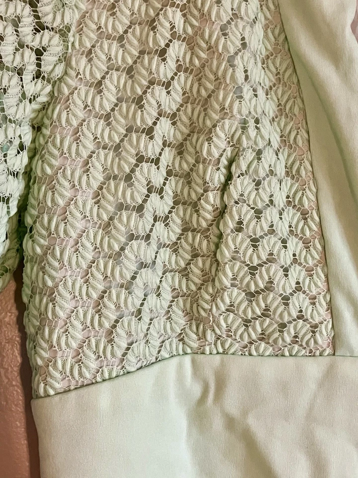 Vintage 1960 Marlenes Green Maxi Dress Size 18 Mesh Detail Bodice Pleated Skirt - Image 3 of 4