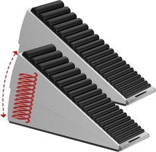 2 Pack Heavy Duty Door Stopper, Adjustable Spring Large Stopper, 3 Inches High T