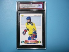 1992/93 UPPER DECK UD NHL HOCKEY CARD #234 MARKUS NASLUND ROOKIE KSA 10 GEM MINT. rookie card picture
