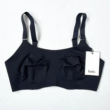 Knix Evolution Bra Women Size 6 Black Beige Adjustable Wireless NWT