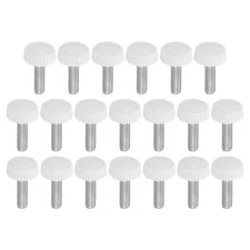 20pcs M5x18mm Knurled Thumb Screw Clamping Screw Knobs Grip Bolt Fasteners White