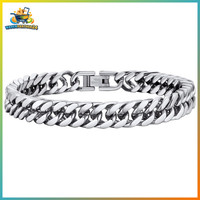 Herren Armband Edelstahl Vergoldet Schwarz Panzerkette 19/21/23 Cm