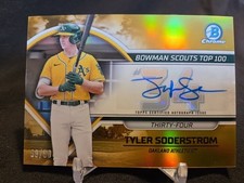 2023 Bowman Chrome Sp/50 Gold Refractor Tyler Soderstrom Rookie Auto Rc