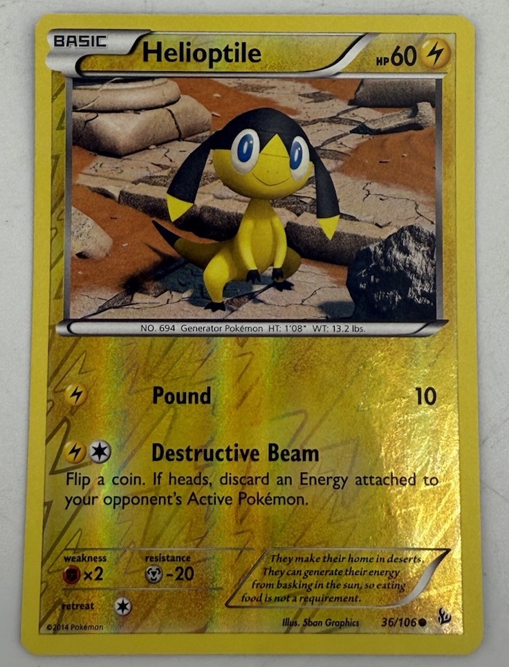Pokemon - Flashfire - Helioptile - 36/106 - Reverse Holo - NM