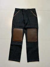 Jaque Dubois Made In USA Double Knee Suede Heavy Duty Utility Denim Jeans Sz. 30