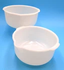 2-VTG Glasbake Milk Glass Mixing Bowls for Sunbeam Mixmaster: 9"&9.25" - *READ*