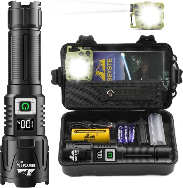 Taschenlampe Led Aufladbar, Led Taschenlampe Extrem Hell 500,000 Lumen-image