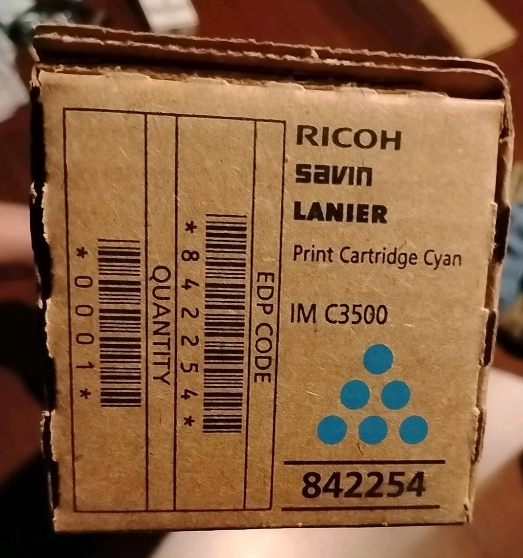 Genuine Ricoh Savin Lanier 842254 Print Cartridge CYAN IM C3500 / IM C3000