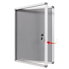 SWANCROWN Enclosed Bulletin Board Lockable Noticeboard Case with Aluminium Fr...