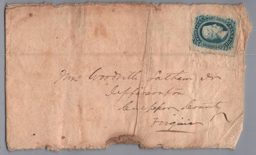 1860s Confederate Civil War Cover Virginia 10c Confederate Stamp CSA #11