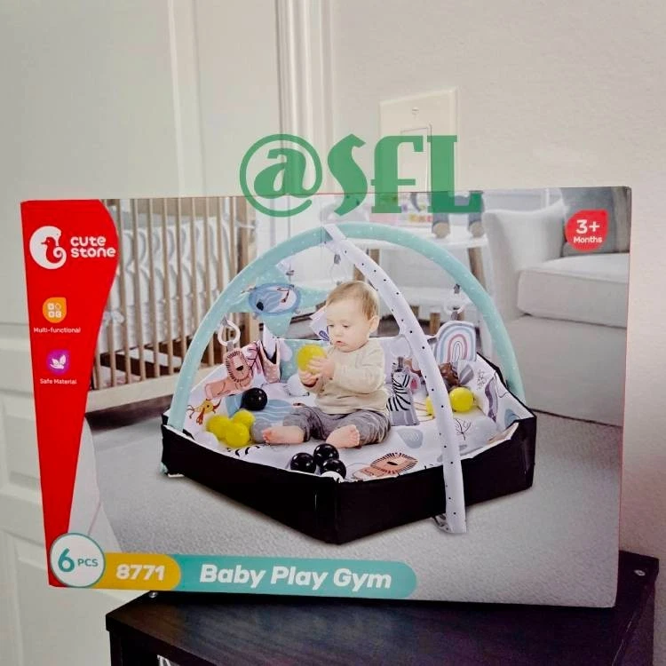 Cute Stone Baby Play Gym Tummy Time Activity Mat 5 Hanging Toys Foldable Corners
Opens in a new wind