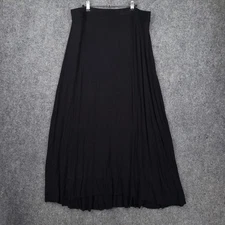 Lane Bryant Skirt Womens 14 16 Black Midi Long Pull On Elastic Waist Stretch