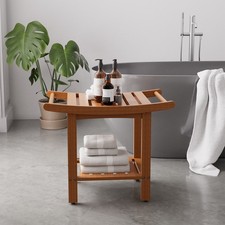 Wooden Shower Bench Seat Shower Stool for Shower Shelf Bathroom Bench Waterproof