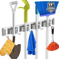Broom Holder Wall Mount Mop and Broom Hanger Wall Mounted Garage Storage Rack...