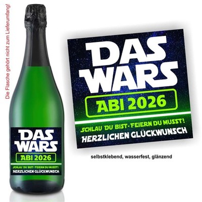 Aufkleber Sektflasche Flaschenetikett Abi  Abitur Reifeprüfung 2026  Das Wars #2