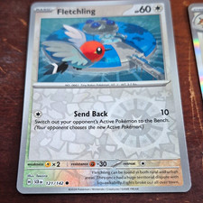 Pokémon TCG Stellar Crown Holo Fletchling 121/142 & Noctowl 115/142 EN, 2