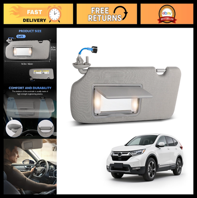 #ad Sun Visor Left Side for Honda CR V 2017 2022 Lighted Mirror Gray Replacement $77.99