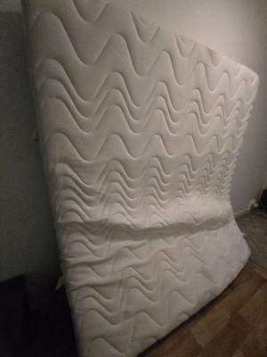 IKEA Matratzenauflage 180x200 cm Weiß Wellensteppung Polyester