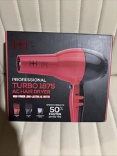 Hot & Hotter Turbo 1875 AC 3 Speed Hair Dryer Red/Black New Open Box