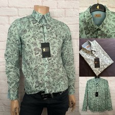Gabicci Vintage "Douglas" Casual Shirt, Medium, Cotton, Sage, BNWT