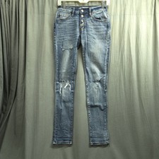KanCan Mid Rise Girlfriend Fit Distressed Blue Jeans in Women Sz. 1/24 KC5118D