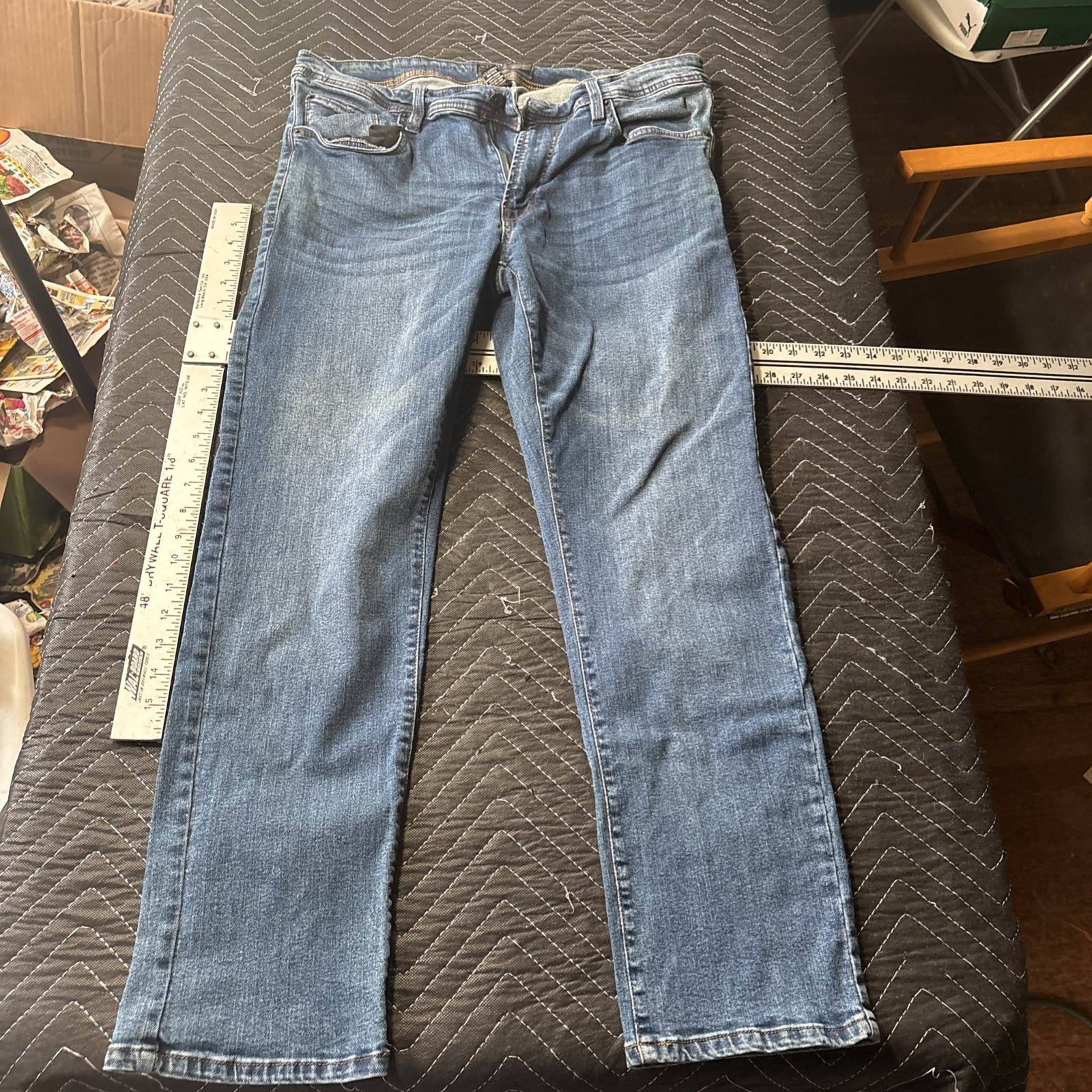 Nickel & Iron Jeans Mens 34x30 Blue Straight Stretch Wash Denim
