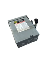 🔴SQUARE D DU322RB Series E1 Safety Switch, Non-Fusible, 60 Amp 240V‼️
