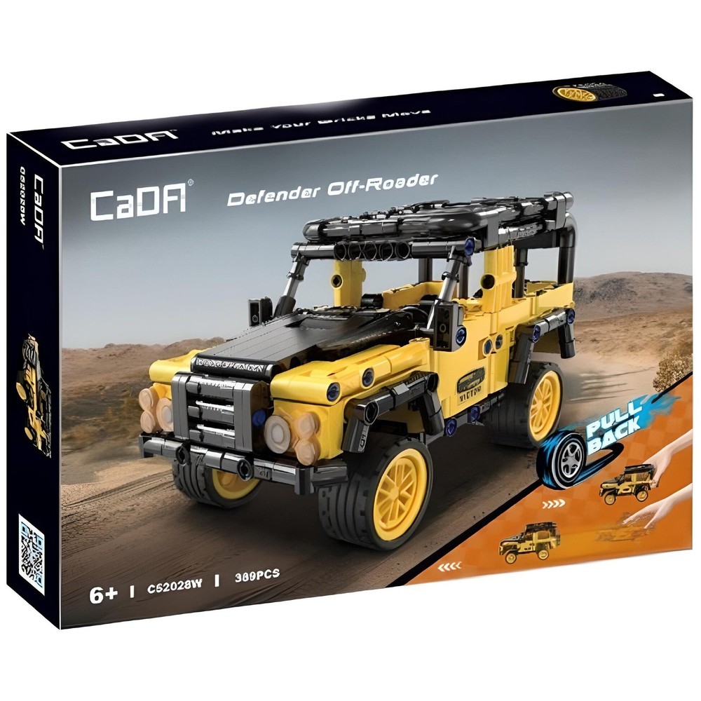 CaDA Defender Off Roader Pull Back Motor 1:18 389 Piece Brick Model Kit C52028W - Image 4